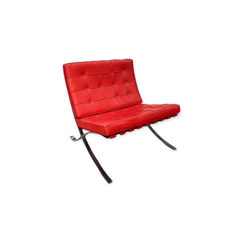 Tweedehands design fauteuil | Knoll Barcelona chair (2 st. beschikbaar) Rood
